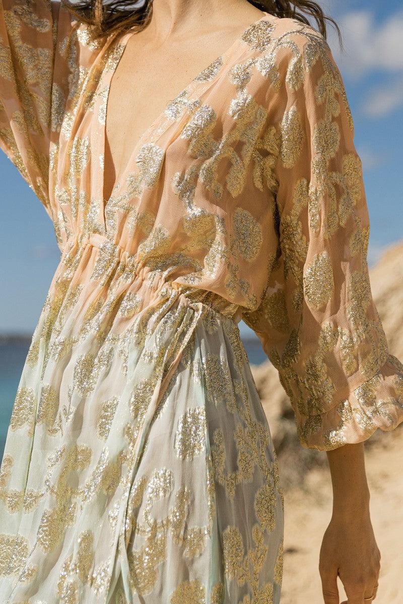 Miss June - Maxi Ombre Print Dress Fuji - OutDazl