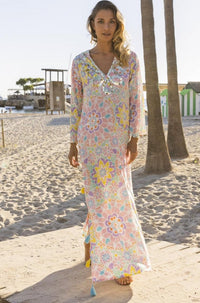 Miss June - Maxi Pastel Print Dress Gueliz - OutDazl