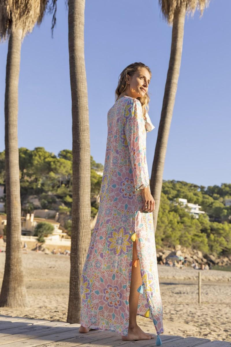 Miss June - Maxi Pastel Print Dress Gueliz - OutDazl