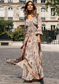 Miss June - Maxi Print Dress Frida - OutDazl