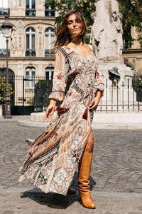 Miss June - Maxi Print Dress Frida - OutDazl