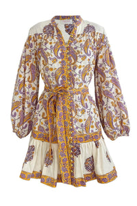 Miss June - Mini Dress Tia in Lilac Print - OutDazl