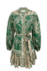 Miss June - Miss June Dress Livia in Green Print - OutDazl