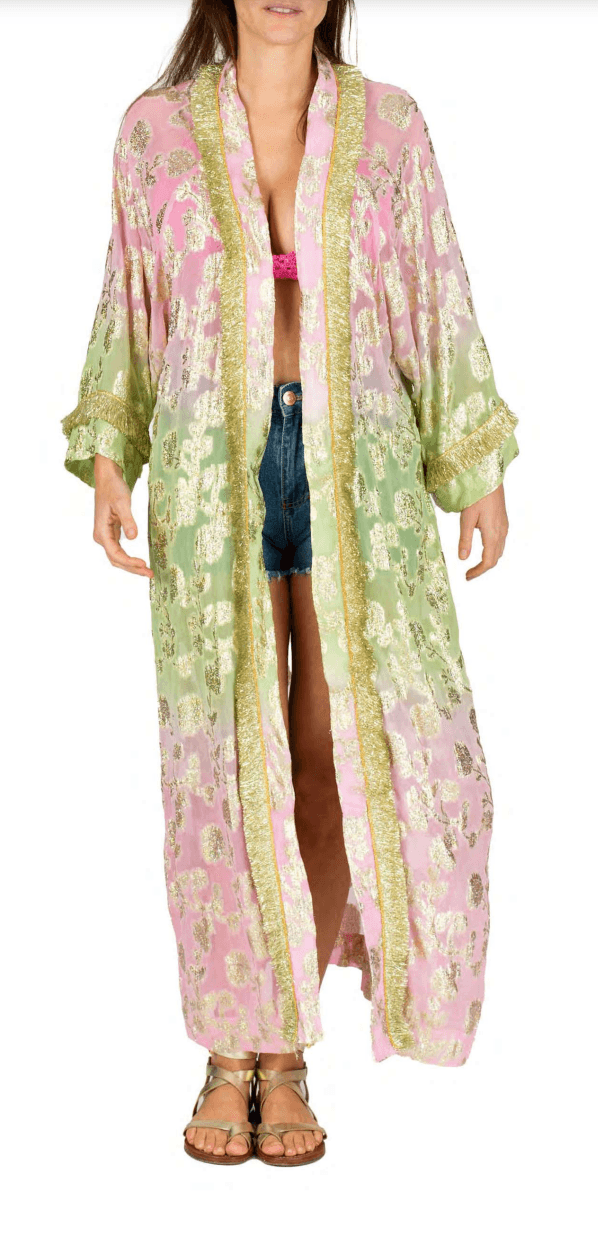 Miss June - Miss June Kimono Shabby in Ombre Pink & Green - OutDazl