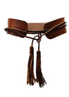 Miss June - Miss June Leather Waist Belt with Tassel Ties - OutDazl