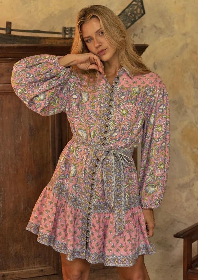 Miss June - Miss June Mini Print Dress Lorena - OutDazl