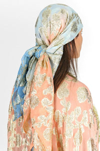 Miss June - Scarf Myrtille in Ombre Peach & Blue - OutDazl