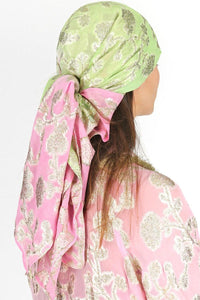 Miss June - Scarf Myrtille in Ombre Pink & Green - OutDazl