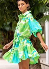Miss June - Tie Dye Print Mini Dress Victoria - OutDazl