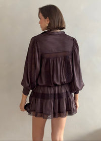 Lace Trimmed Mini Dress Moncur in Chocolate