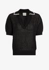 Black V Neck Polo Monte