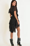 Muche & Muchette - Black Manuela Dot Mesh Ruffled Dress - OutDazl