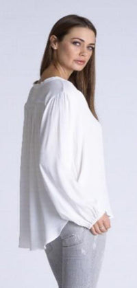 Muche & Muchette - Jazzy balloon sleeve top in White - OutDazl
