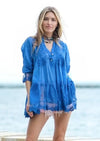 Muche & Muchette - Jolene Cotton Voile Tunic in Blue - OutDazl
