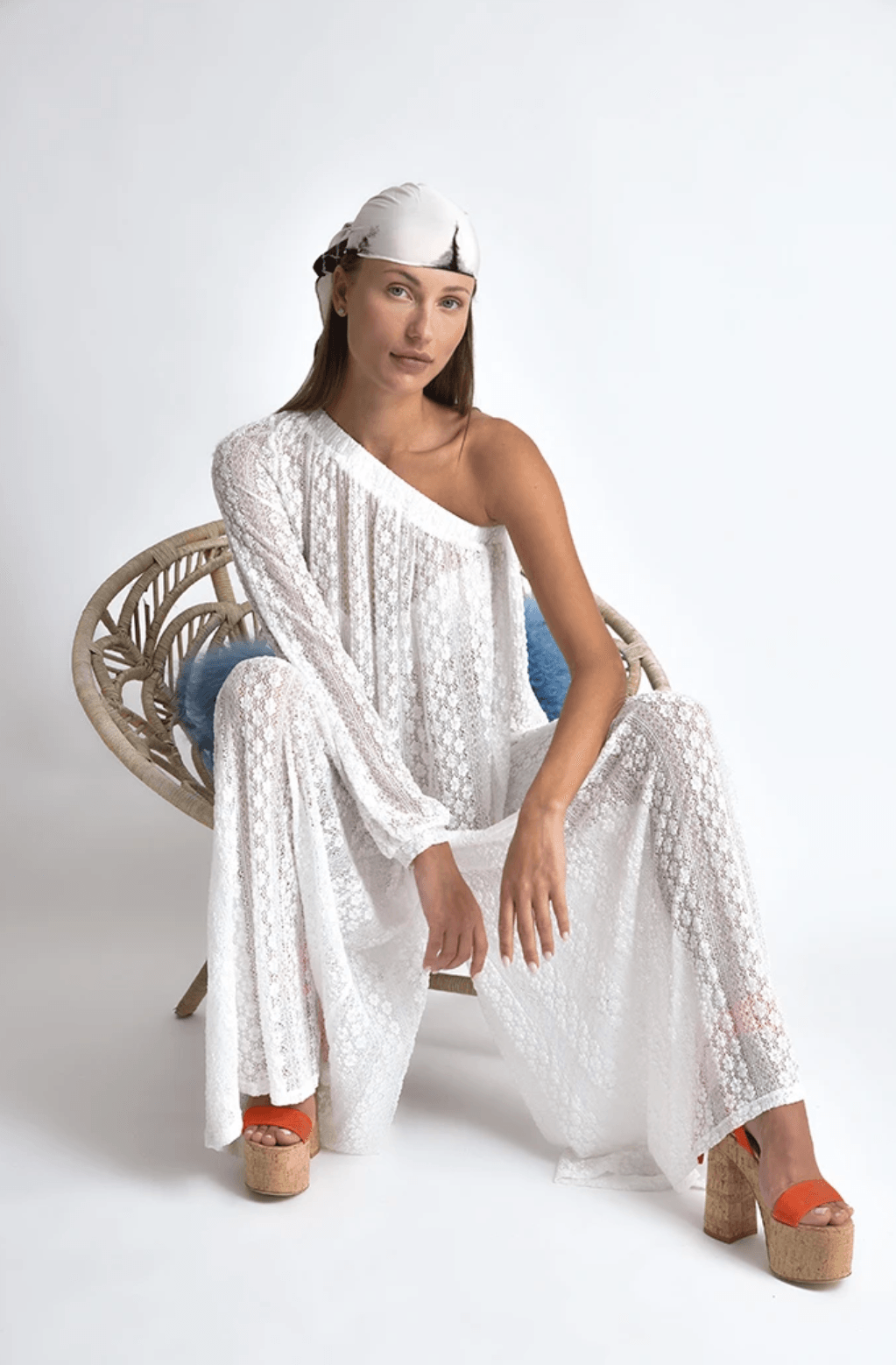 Valentino One Shoulder Stretchy Lace Jumpsuit OutDazl