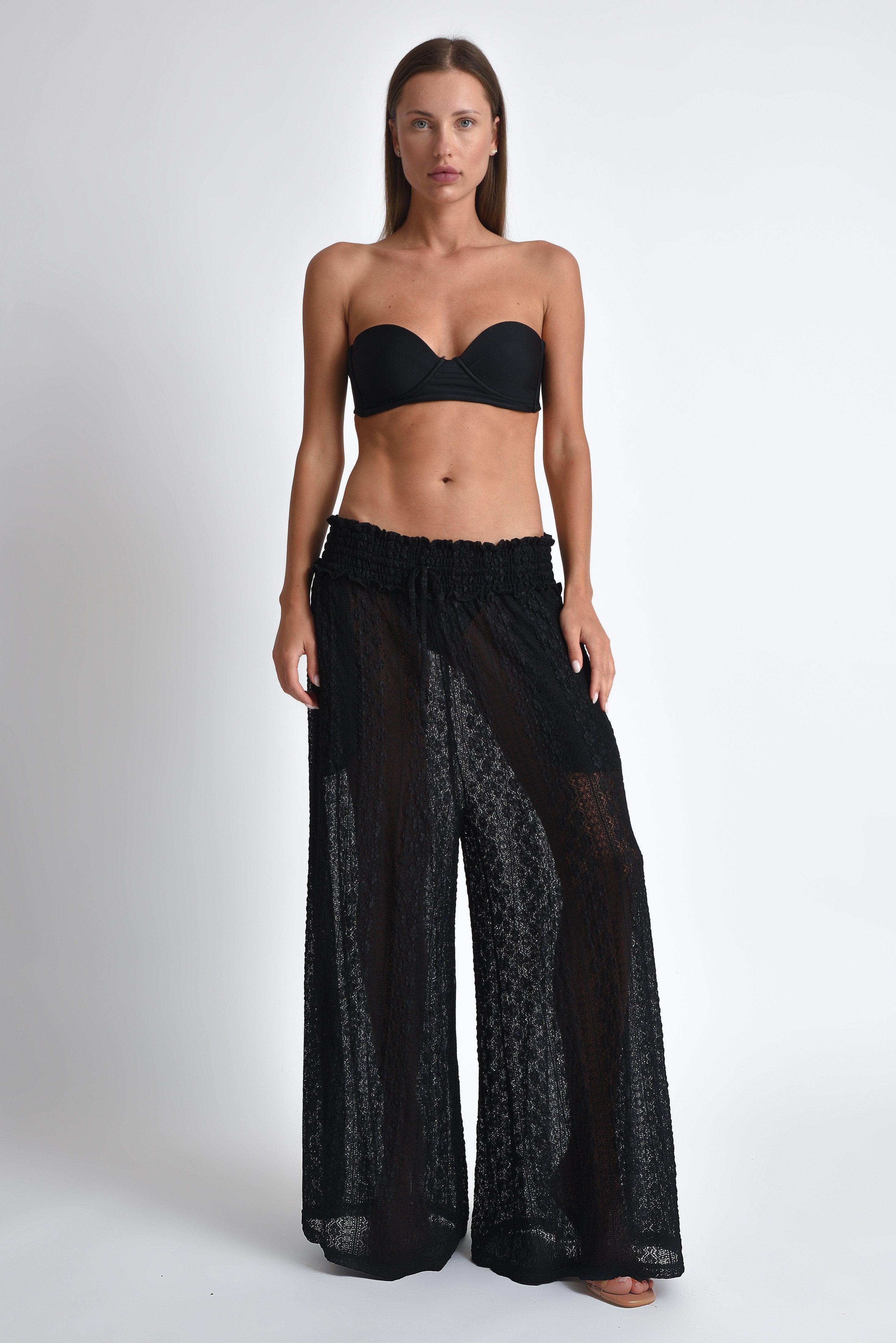 Black lace hotsell palazzo pants