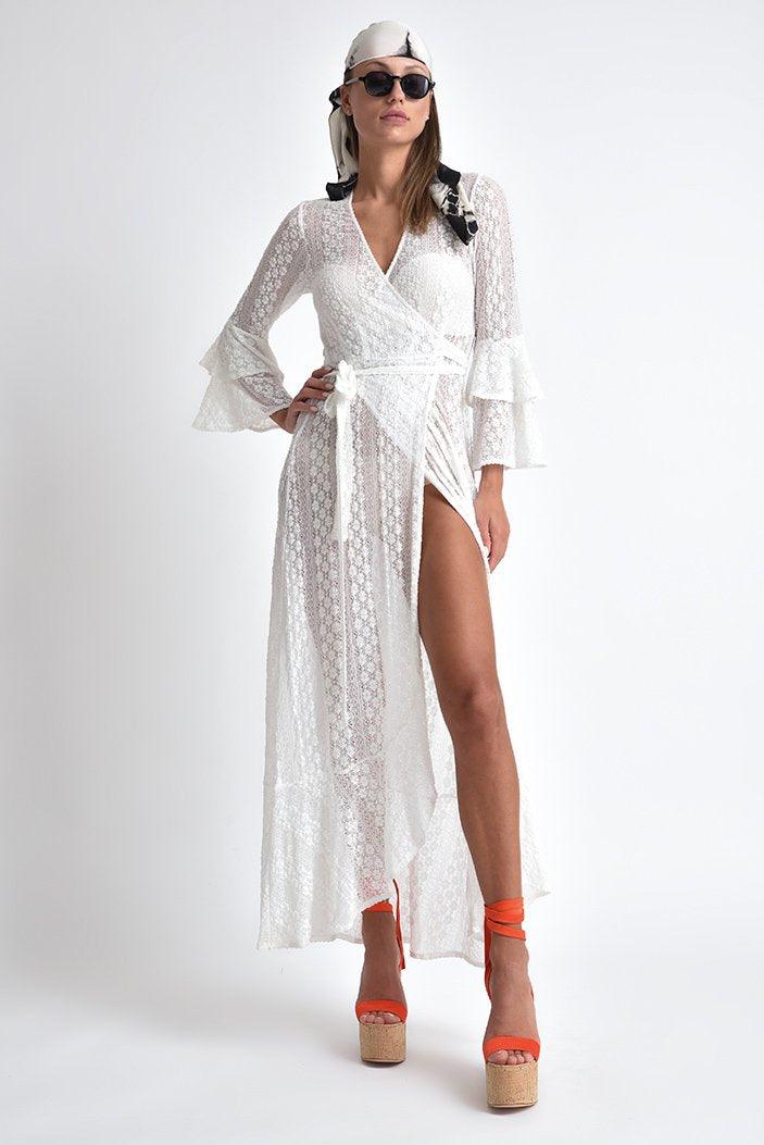 Muche & Muchette - Valentino Wrap Stretchy Lace Dress - OutDazl