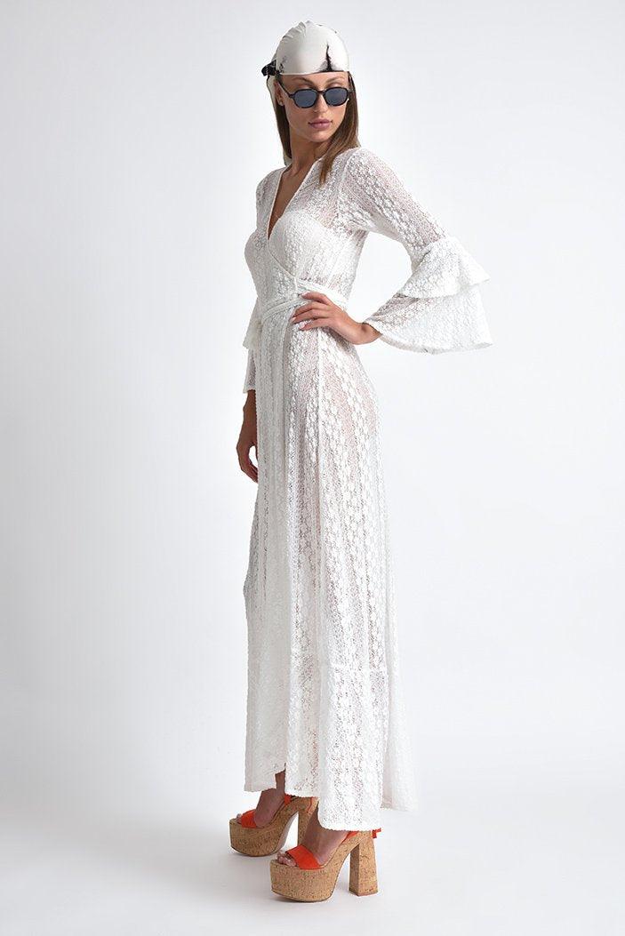 Wrap sales lace dress