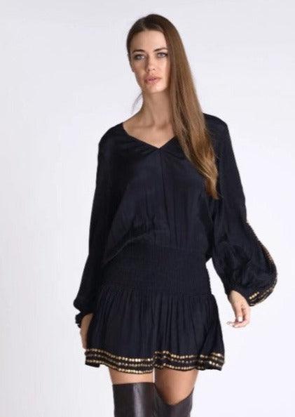 Muche & Muchette - Xiu Studded Mini Dress in Black - OutDazl