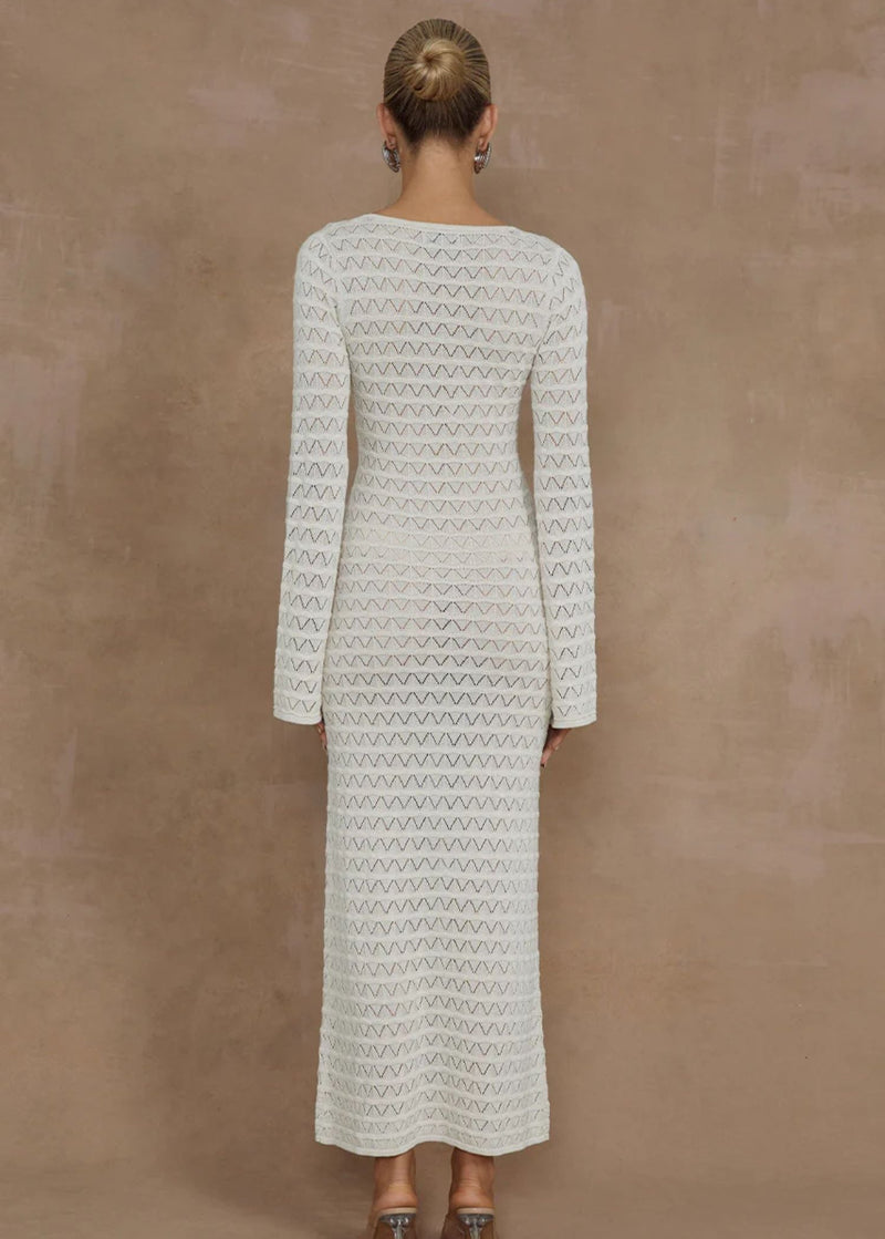 Nya Knit Midi Dress in Ivory