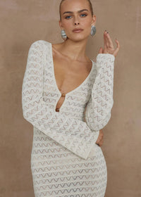 Nya Knit Midi Dress in Ivory