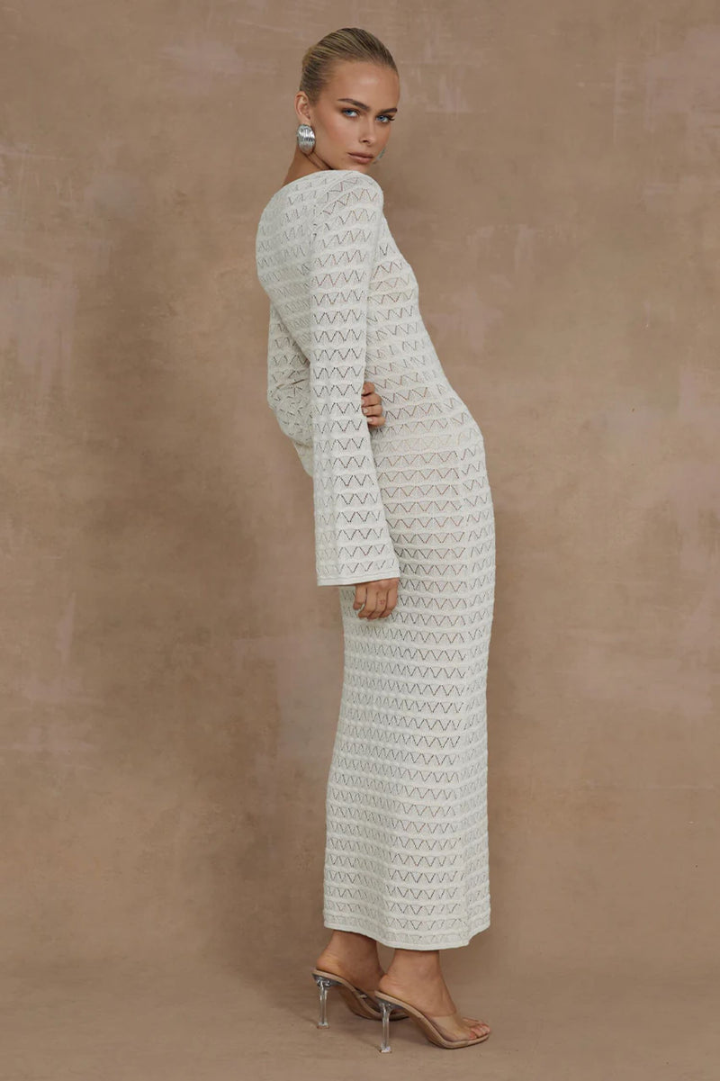 Nya Knit Midi Dress in Ivory