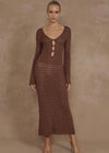 Nya Knit Midi Dress in Espresso