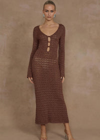 Nya Knit Midi Dress in Espresso