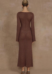 Nya Knit Midi Dress in Espresso