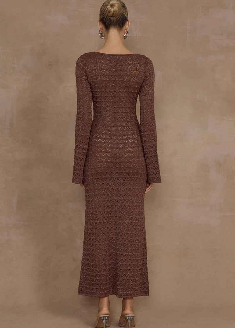 Nya Knit Midi Dress in Espresso