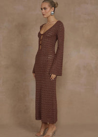 Nya Knit Midi Dress in Espresso