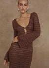 Nya Knit Midi Dress in Espresso