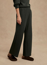 The Wide Leg Pant in Olive Marl