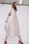 Olivia Rubin - Dahlia Pink Garden Floral Midi Dress - OutDazl
