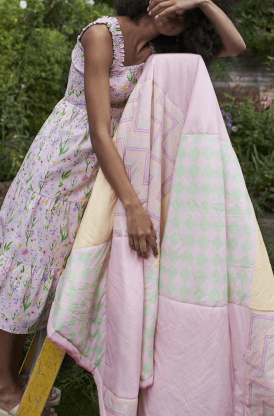 Olivia Rubin - Josie Pink Garden Floral Midi Dress - OutDazl
