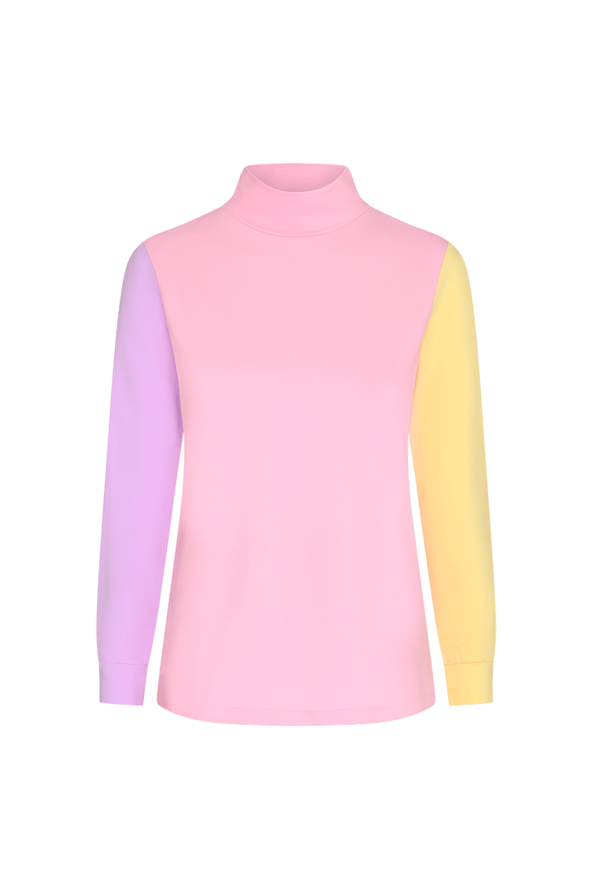 Olivia Rubin - Kit Pastel Colourblock Polo Neck Top - OutDazl