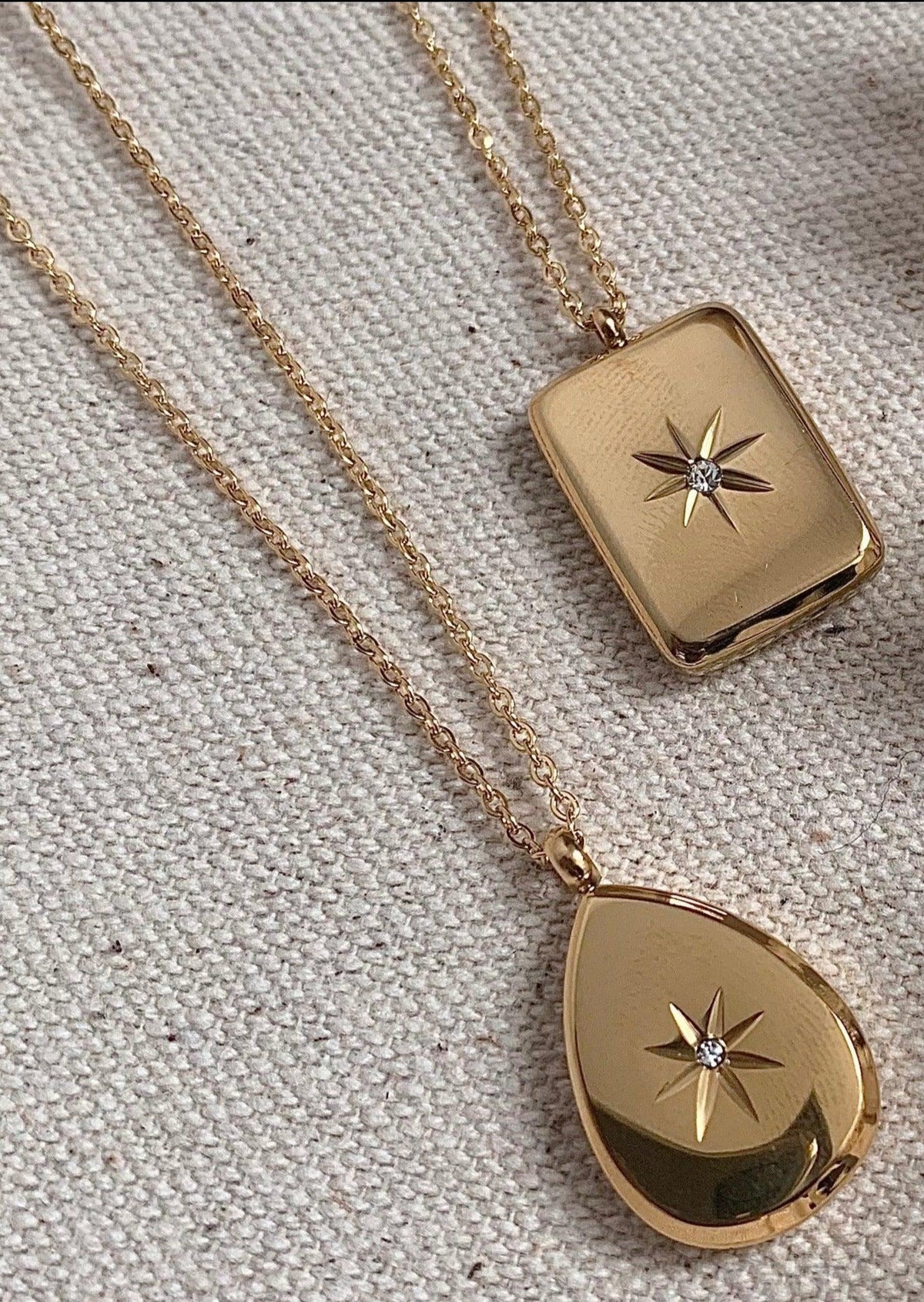 OutDazl - 18K Gold Plated Star Embossed Pendant Necklace - OutDazl