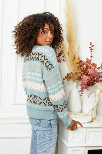 OutDazl - Aztec Print Cardigan in Blue - OutDazl