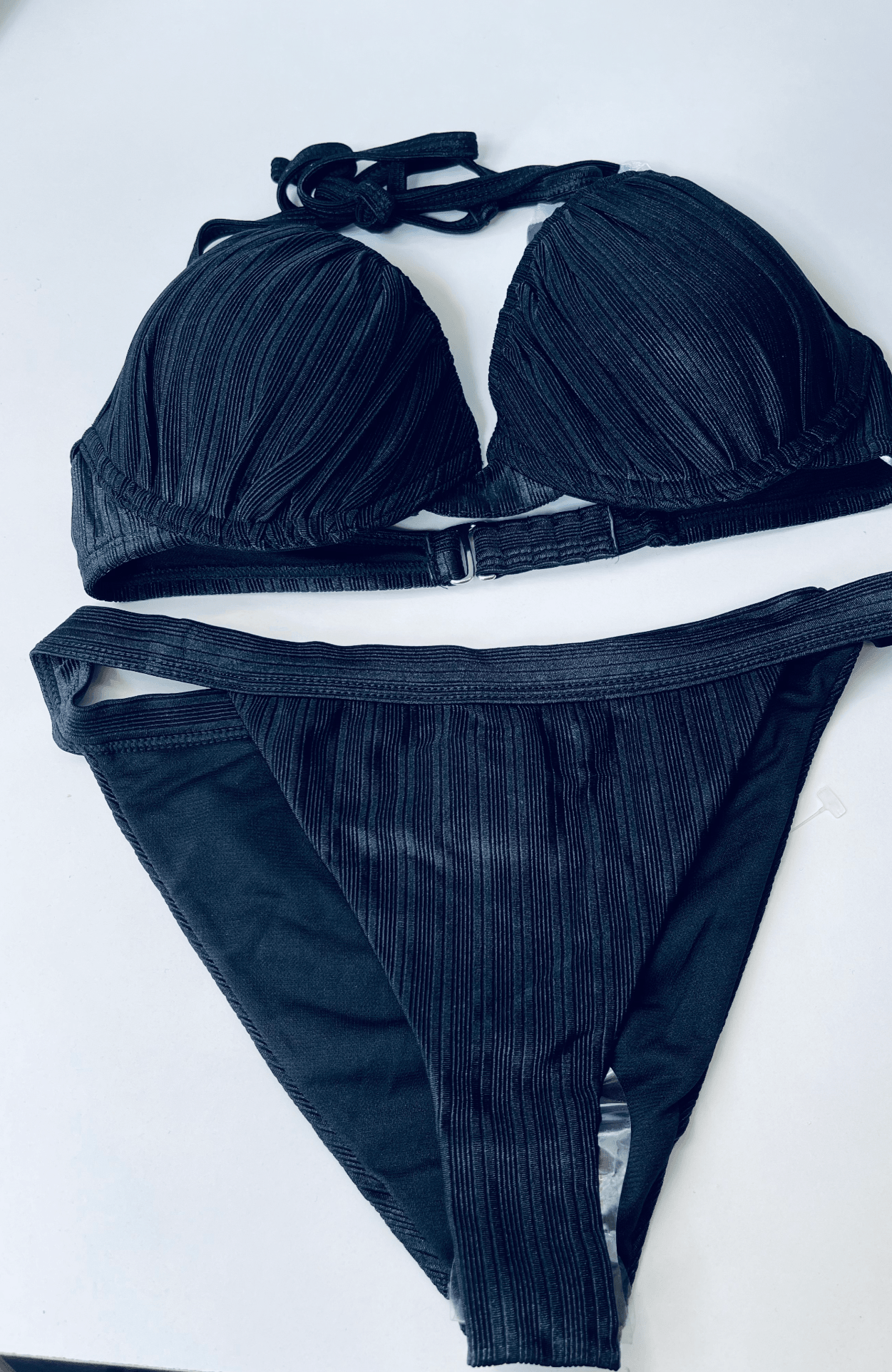 OutDazl - Black Pleated Bikini - OutDazl