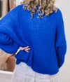 OutDazl - Chunky open knit Cardigan Luna in Royal Blue - OutDazl