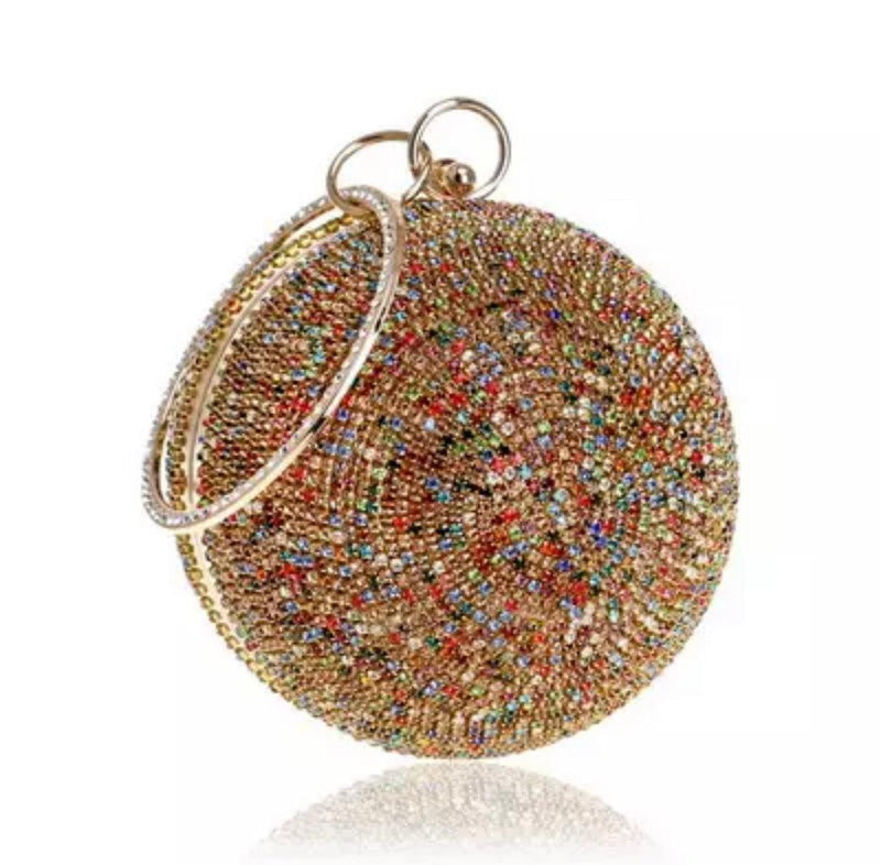 OutDazl - Circular Wristlet Clutch in Gold Multi - OutDazl