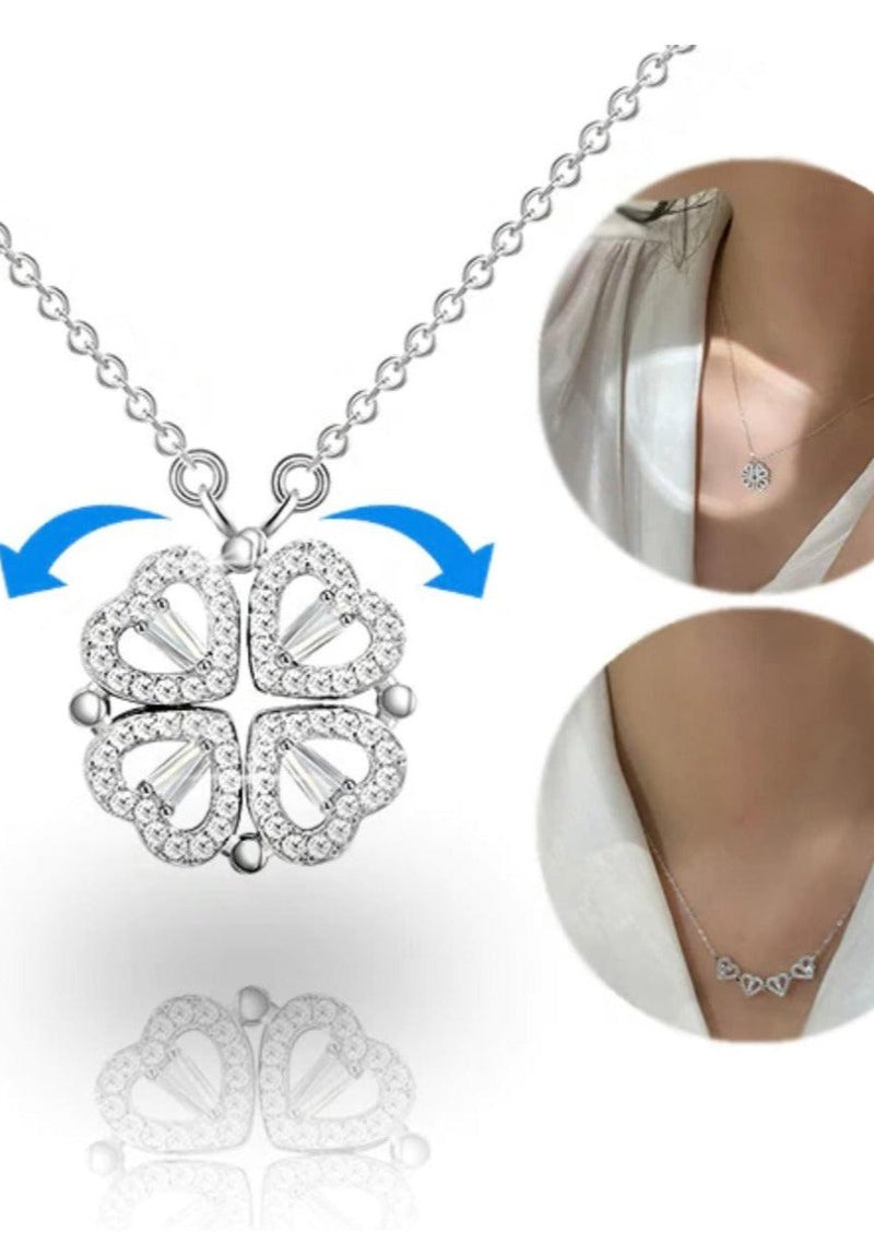 outdazl - Clover Magnetic Zircon Necklace - OutDazl