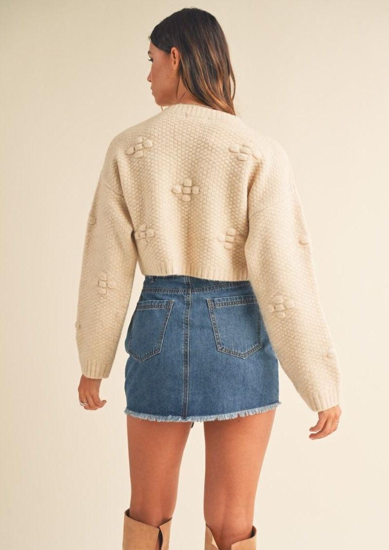 OutDazl - Cropped Cream Knit Jumper Rosie - OutDazl