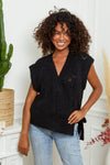 Outdazl - Emma Knit Wrap Vest in Black - OutDazl