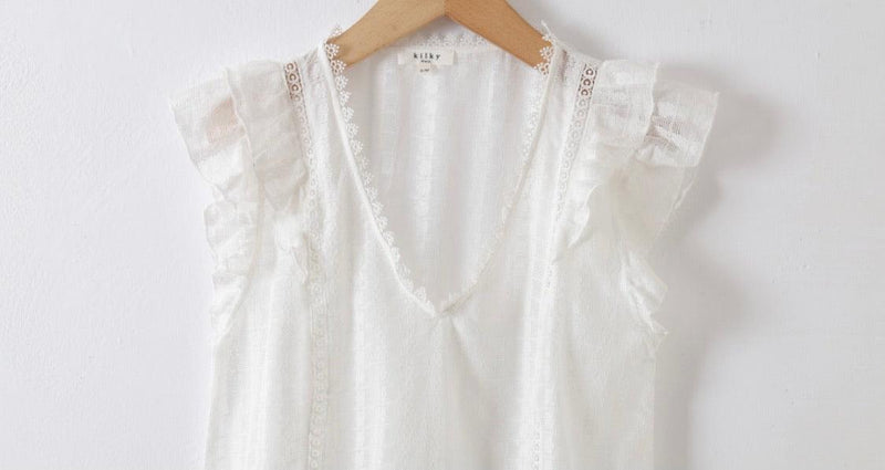 OutDazl - Frill Detail Blouse Minnie in White - OutDazl