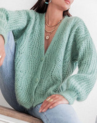 OutDazl - Knit Cardigan Mila in Green - OutDazl
