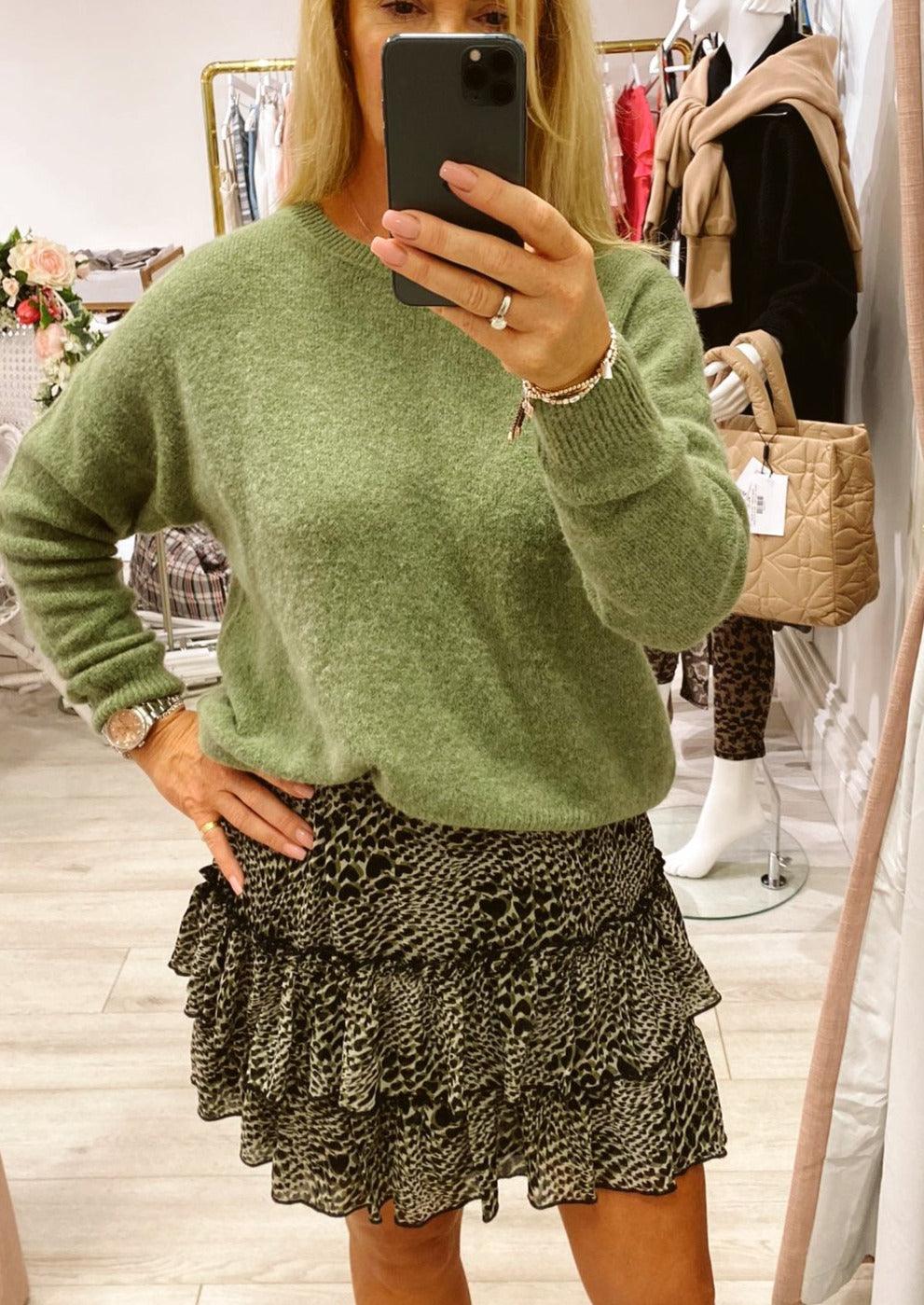 OutDazl - knit jumper Laura in Khaki - OutDazl