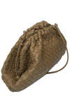 OutDazl - Large Woven Gathered Clutch in Brown - OutDazl