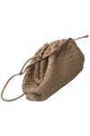 OutDazl - Large Woven Gathered Clutch in Nude - OutDazl