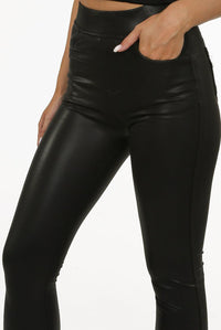 OutDazl - Leather look Jeggings in Black - OutDazl